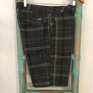 O'Neill Men's Gray Blue Plaid 10" Classic Casual Shorts Size 32